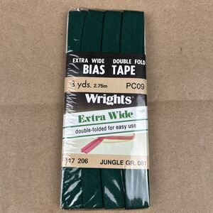 Wrights Green  Extra Wide Double Fold Bias Tape 206-New Vintage 1986